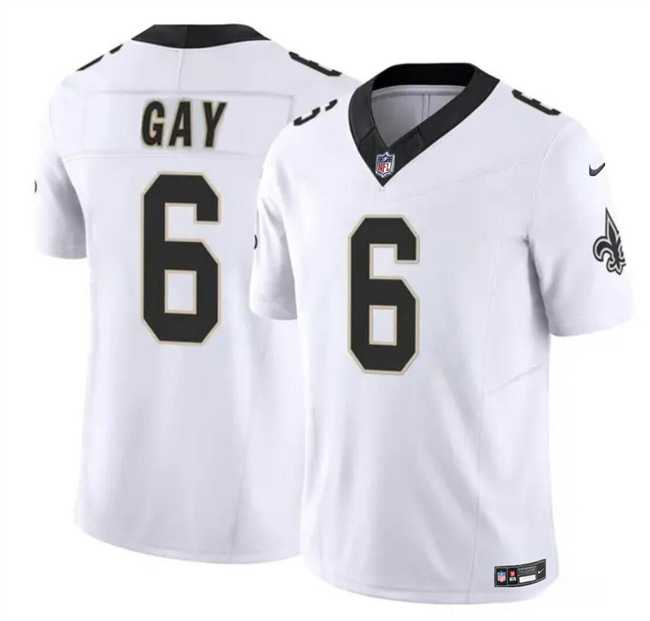 Men & Women & Youth New Orleans Saints #6 Willie Gay White 2023 F.U.S.E. Vapor Limited Football Stitched Jersey->new orleans saints->NFL Jersey